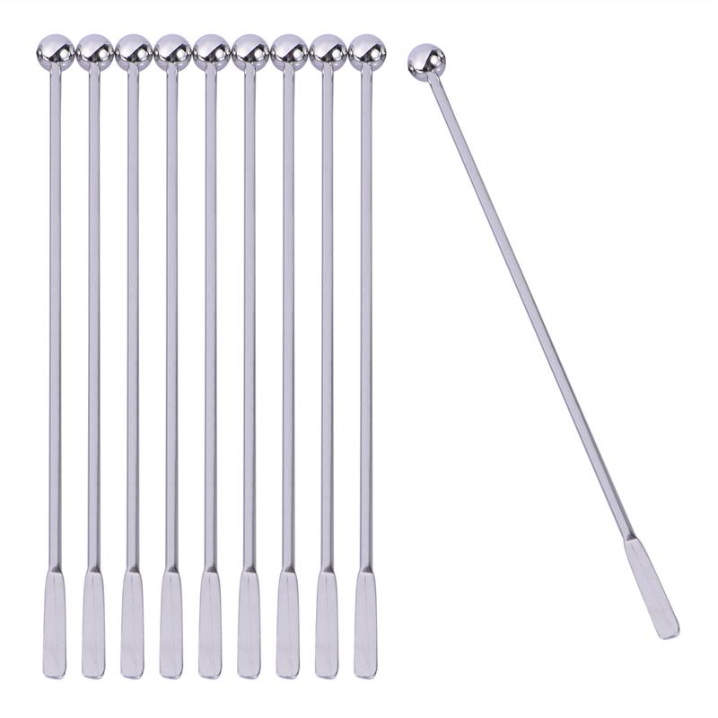 Cocktail Party Drink Stirrers Swizzle Stainless Steel Stick Glass Sticks E 