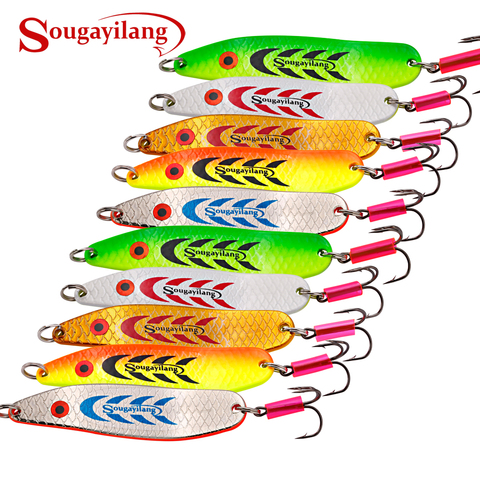 Sougayilang Metal Hard Lure Spinner Spoon 5 colors Fishing Lure Artificial Popper Bait Crank Shark Bait ► Photo 1/6