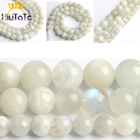 Natural Moonstone Beads Smooth Round Loose Spacer Beads For Jewelry Making 15inches 6/8/10mm DIY Beads Bracelets Necklace Perles ► Photo 1/6