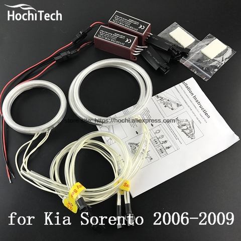 HochiTech ccfl angel eyes kit white 6000k ccfl halo rings headlight for Kia Sorento 2006 2007 2008 2009 ► Photo 1/6