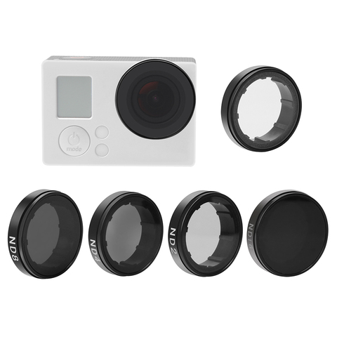 Andoer ND2 / ND4 / ND8 / ND16 / UV Filter Round Lens Filters Kit Camera Filter Protector Protective Glass for GoPro Hero 4 3+ 3 ► Photo 1/6