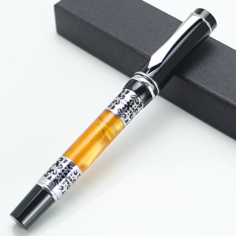 BOOKWORM 675 silver flower amber celluloid fountain pen ► Photo 1/6