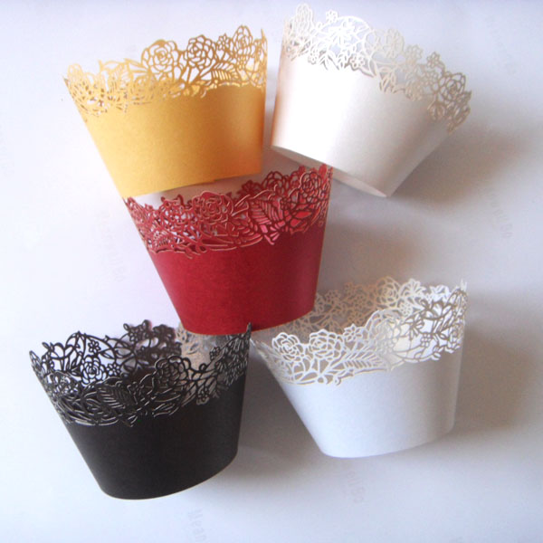 12pcs Gold Silver Bake Cake Cups Wrapper Cupcake Wrappers Liner Birthday Decor 