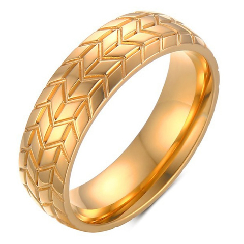 Tire Tread Style Grooved Ring Men Jewelry Rock Punk Vintage Stainless Steel Party Jewelry ► Photo 1/1