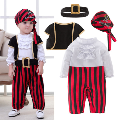 Pirate Captain Cosplay Clothes for Baby Boy Halloween Christmas Fancy Clothes Halloween Costume for Kids Children Pirate Costume ► Photo 1/5