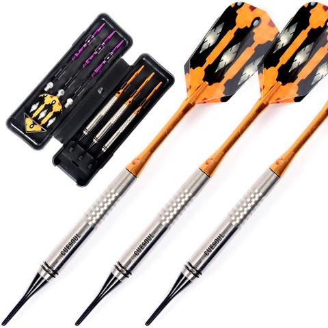 CUESOUL Professional 16g 85% Tungsten Soft Tip Darts with Orange & Purple Aluminum Shafts ► Photo 1/1