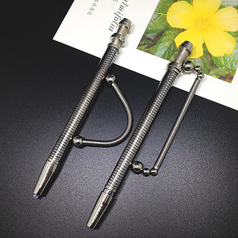 2 in 1 Magnetic Metal Pen Writing Stationery Release Stress Bendable Pen Office School Portable Gel Pen Oily Replaceable Refill ► Photo 1/6