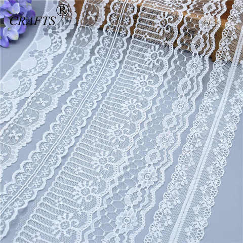 2022 Global Hot Sale 10 yards beautiful white lace ribbon European lace fabric lace sew embroidery dress accessories ► Photo 1/6