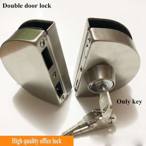 1 Set Double Open Glass Door Lock Stainless Steel Double Bolt Sliding Door Lock 10-12mm Office Glass Safety ► Photo 1/6