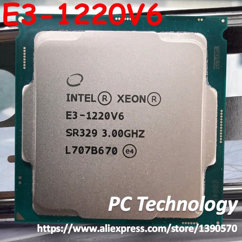 Original Intel Xeon E3-1220V6 CPU 3.00GHz 8M 72W LGA1151 E3-1220 V6 Quad-core E3 1220 V6 processor E3 1220V6 Free shipping ► Photo 1/1