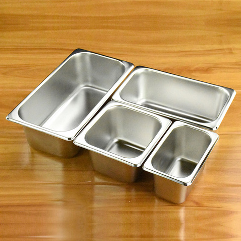 food buffet basin plates stainless steel  square pots  tray dishes ► Photo 1/3