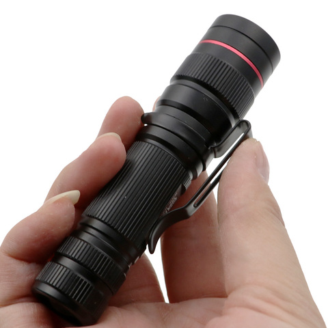 LED 14500 AA LED Flashlight EDC Light Adjustable Focus Zooming torch Light Lamp for camp bicycle ► Photo 1/6
