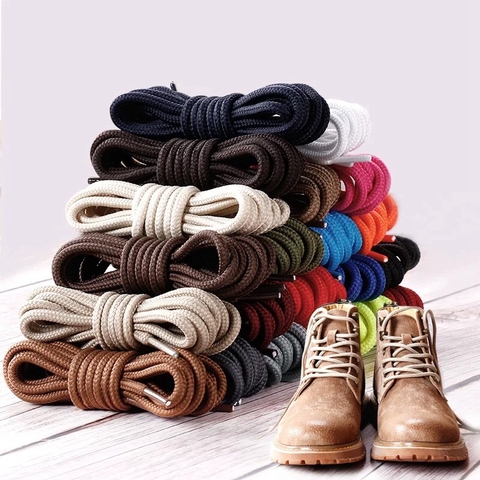 1Pair Round Shoelaces Polyester Solid Classic Shoelace Casual Sports Boots shoe laces strings 70cm/90cm/120cm/150cm 21 Color ► Photo 1/6