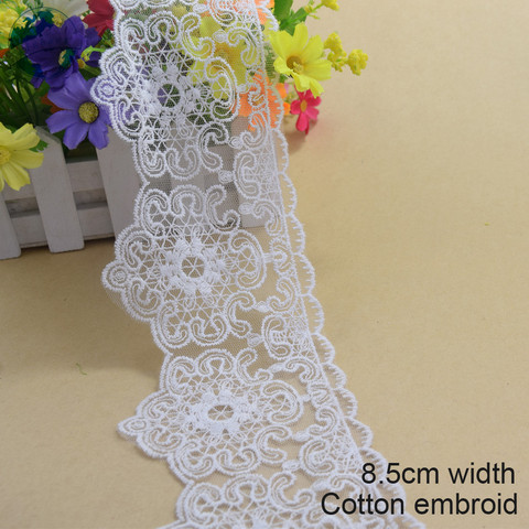 8.5cm width Cotton embroid sewing ribbon guipure lace trim or fabric warp knitting DIY Garment Accessories free shipping#2971 ► Photo 1/4