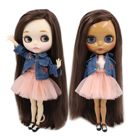 ICY factory blyth doll bjd toy dark/white skin long straight deep brown hair side parting joint body 30cm 1/6 BL0222 ► Photo 1/1