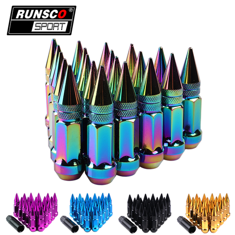 Steel Wheel Lug Nuts With Spike Neo Chrome Extended Tuner Nut For Wheels Rims 20 pieces For Rays style ► Photo 1/6