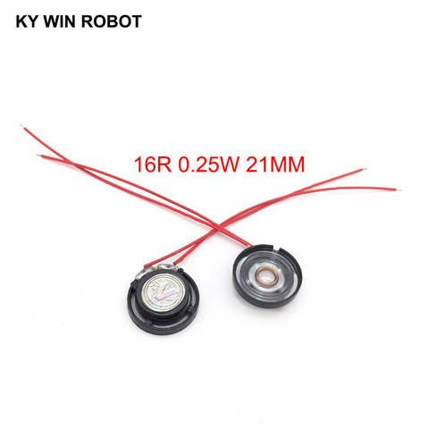 2pcs/lot New Ultra-thin Toy-car horn 16 ohms 0.25 watt 0.25W 16R speaker Diameter 21MM 2.1CM With Wire ► Photo 1/6