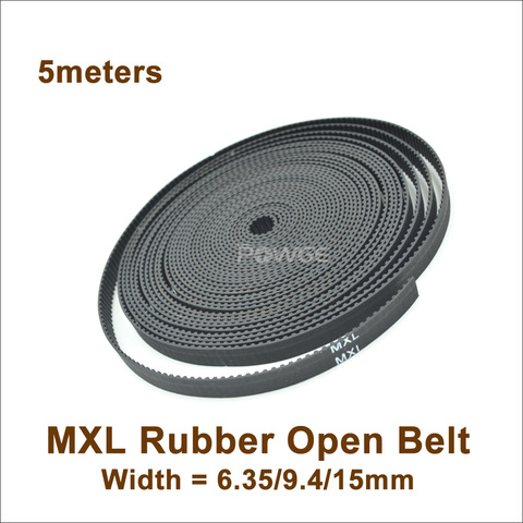 POWGE 5meters MXL Open Timing Belt Width 6.35/9.4/15mm MXL 025
