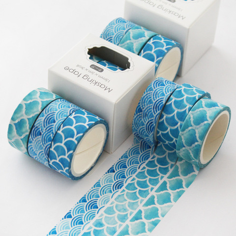 3 pcs/pack Ocean wave  Washi Tape set Adhesive Tape DIY Scrapbooking Sticker Label Japanese Masking tape ► Photo 1/1