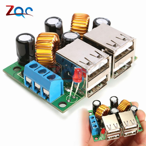 A5268 4 USB Port Step Down Power Supply Voltage Regulator Converter Module DC 12V 24V 40V to 5V 5A For MP3/MP4 Phone Car etc. ► Photo 1/6