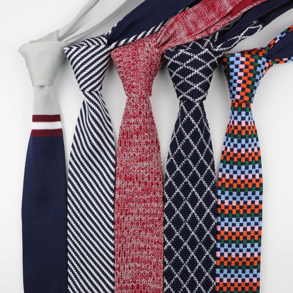 Luxury Men Solid Tie Knit Knitted Ties Skinny Woven Plain Cravate Narrow Necktie 