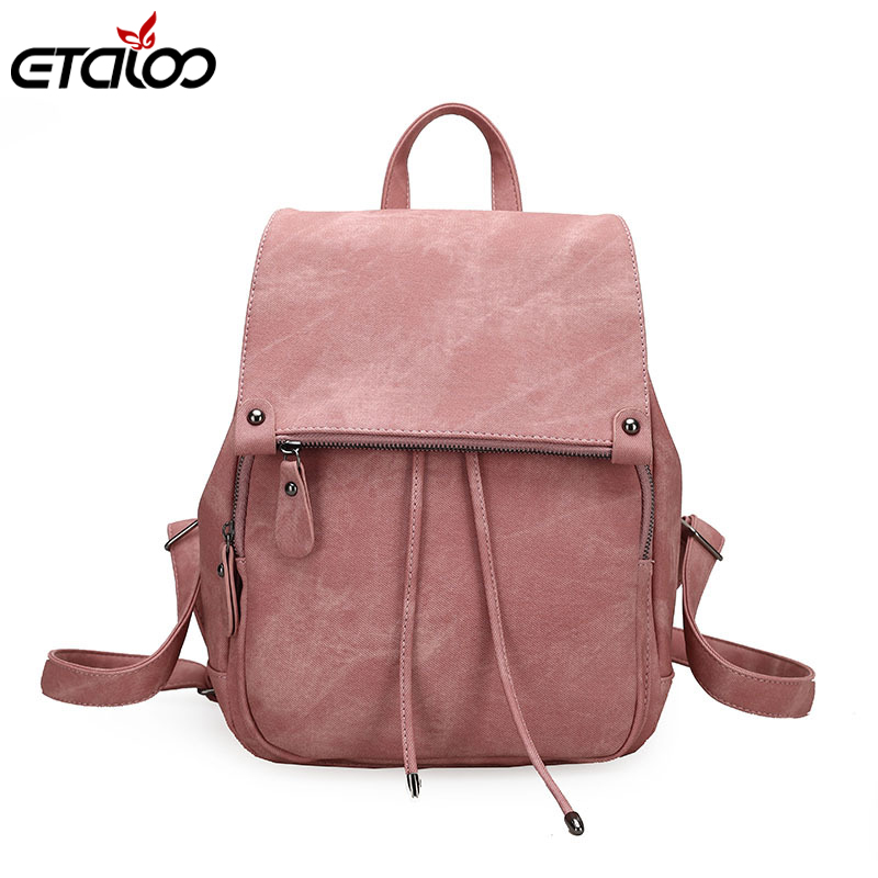 Women Backpack PU Leather Mochila Escolar handbags 