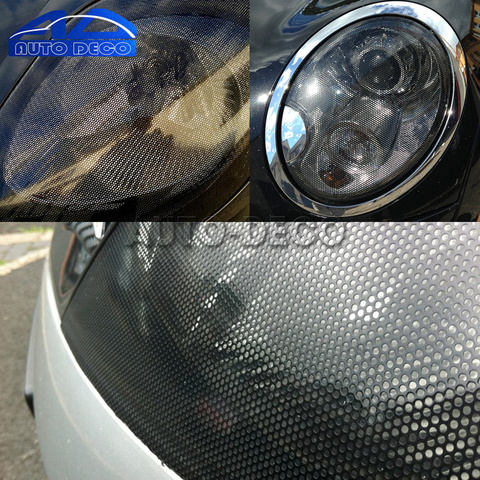 50*107cm/200cm Mesh Film One Way Vision Perforated Black Fly Eye Window Car Rear Light Headlight Legal Tint ► Photo 1/6