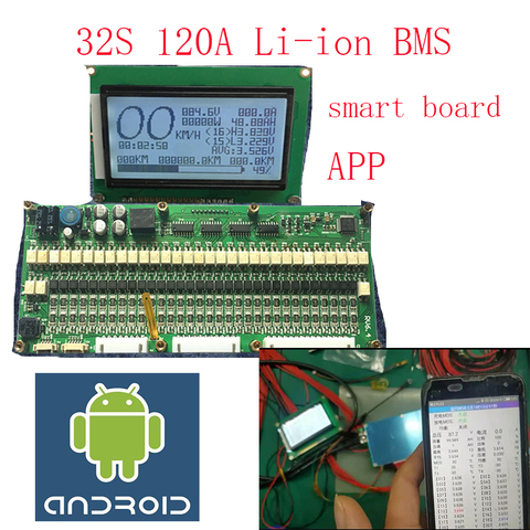 32S  smart board lipo lithium Polymer BMS/PCM/PCB battery protection board for 32 Pack 18650 Li-ion Battery Cell (ANT BMS) ► Photo 1/1