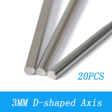 20PCS Stainless Steel 3mm D-shaped Shaft L 45/55/80/130mm Principal Axis Drive Axles DIY Spare Parts for RC Mini Car/Boat ► Photo 1/3