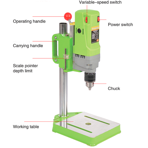 Electric bench drill 710W Mini drill Press Variable Speed 1-13mm drilling For DIY Wood Metal Electric Tools 220V ► Photo 1/6