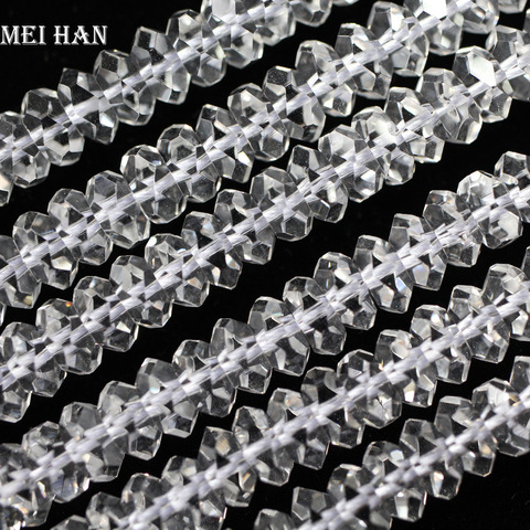 Natural White crystal quartz 3.5*7.5mm faceted rondelle handmade loose beads for jewelry making design fashion stone diy ► Photo 1/1