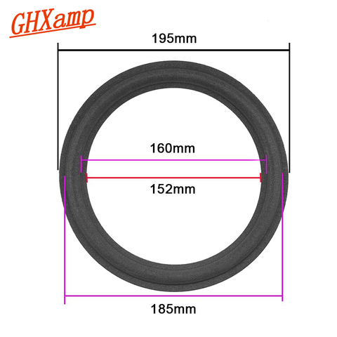 Ghxamp 8 inch Speaker Suspension Foam Surround side 195mm Woofer Speaker Repair Parts For A608 A0108A 2PCS ► Photo 1/6