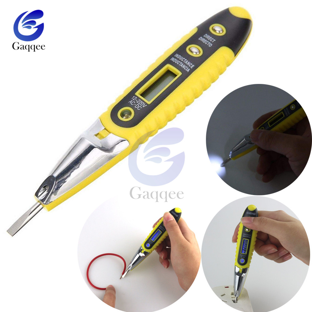 AC/DC Non-Contact LCD Electric Test Pen Voltage Digital Detector Tester 12~250V 