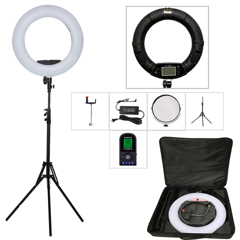 Yidoblo Black FE-480II 5600K Dimmable Camera Ring Light 480 LED Video Light Lamp LCD RC Photographic Lighting +2M stand+ handbag ► Photo 1/1