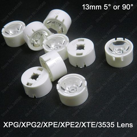 10x 13mm CREE XPE XPE2 XPG XPG2 XTE Epiled/Semiled 3535 LED Emitter 90 Degree Bead or 5 Degree Clear Surface PC Plastic LED Lens ► Photo 1/1