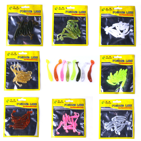 HENGJIA 10Pcs/lot Fishing Wobbler Soft Jigging 5cm 0.7g Fishing Lure Worm Swimbaits Silicone Bait ► Photo 1/6