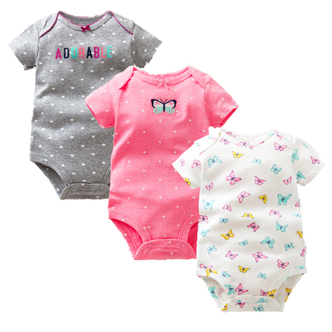 Times' Favourite 3PCS/LOT Baby Boys Girls Summer Clothes 2022 New Fashion 100% Cotton Baby Bodysuit Short Sleeve Newborn Baby ► Photo 1/6