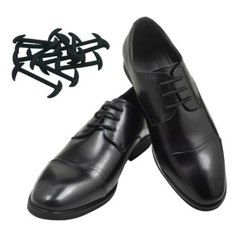 Prevalent 12pcs/set 3 Sizes Men Women Leather Shoes Lazy No Tie Shoelaces Elastic Silicone Shoe Lace Suitable Free Shipping ► Photo 1/1