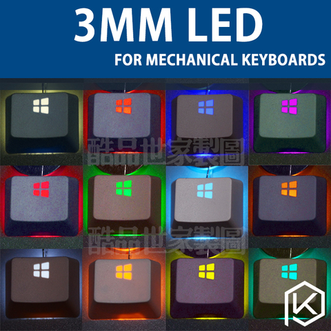 Mechanical keyboard special LED lamp bulb 3mm Round endless 14 colors optional white ice blue green red yellow purple ► Photo 1/6