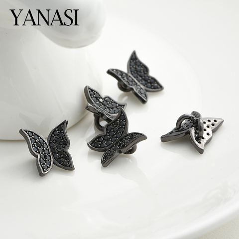 10mm Black Cubic Zirconia Butterfly Charms Pendants Beads for DIY Handmade Jewelry Bracelet Necklace Making ► Photo 1/4