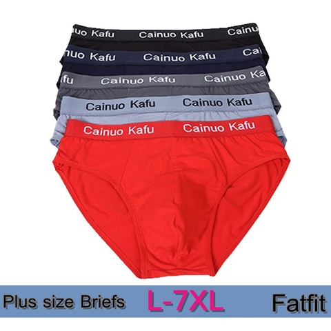 5Pcs Plus Men Briefs Comfortable Modal Men's Underwear Briefs Solid Underpants Panties Large Men Drop Shipping (7XL=One size) ► Photo 1/6