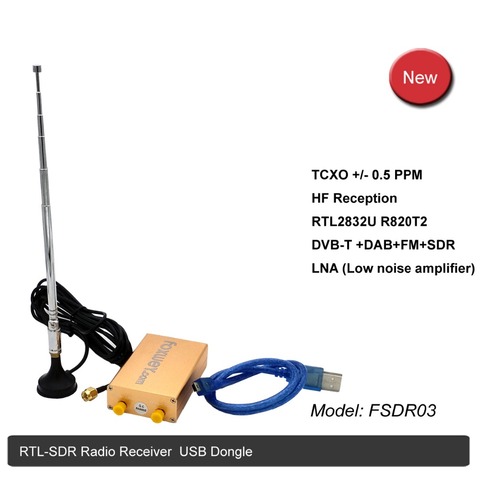 New RTL SDR  RTL2832U R820T2 HF TXCO SMA in SDR#, HDSDR, GQRX or SDR Touch on Android, Windows, MacOS, Linux, Raspberry Pi ► Photo 1/6