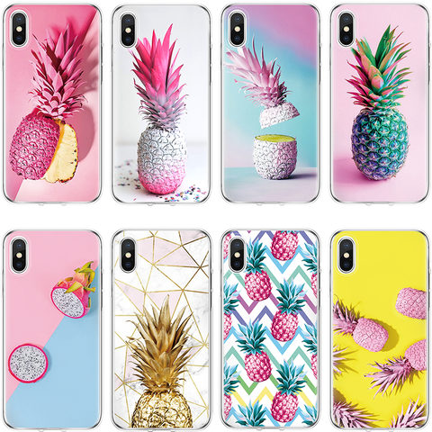 Pineapple Case For TPU Cover iPhone X 10 6 6s 7 8 Plus 8plus For iPhone 5 5S SE 2022 For iPhone 12 11 Pro XS Max XR Luxury Coque ► Photo 1/6
