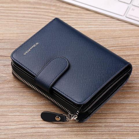 WilliamPOLO Men Wallet Short Accordion Credit Card Holder Purse Genuine Leather Multi Card Organizer Snap Fastener Zip Around ► Photo 1/6