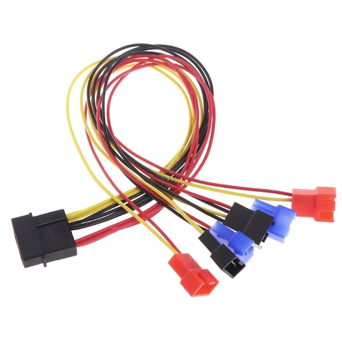 1 Set 4-Pin IDE Molex To 6-Port Cooling Fan 2-Pin Splitter Power PC DIY Adapter Cable High Quality ► Photo 1/6