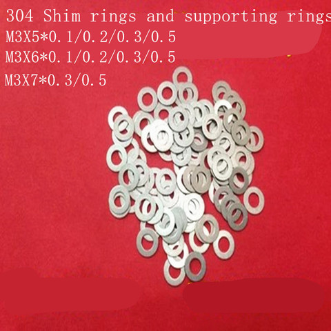 100PCS M3 Thin washer 0.1mm 0.2mm 0.3mm 0.5mm Stainless Steel 304 Ultra-thin Flat Washer Gasket Gap Adjustment washer ► Photo 1/1