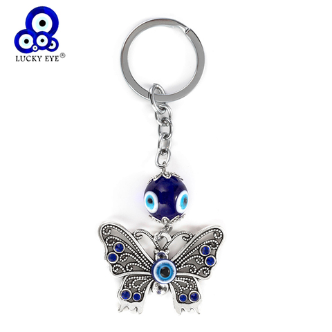 Lucky Eye Butterfly Keychain Evil Eye Key Chain Animal Keychain Car Pendant Jewelry For Men Women EY06 ► Photo 1/6