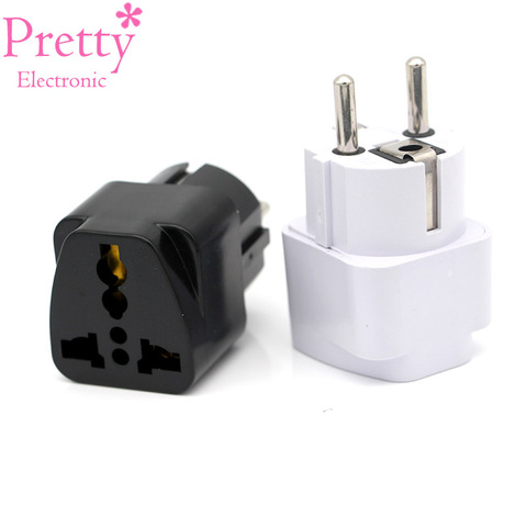 Abroad Travel And Home White Black Adapter Electrical Plug For EU European Socket Converter fits Italy France Spain Russia etc. ► Photo 1/6