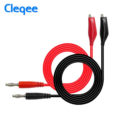 Cleqee P1038 1Set Double Stitch Alligator Test Lead Clip To Probe Cable For Multimeters ► Photo 1/5