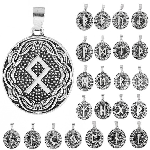 24 Rune Charm Norse Viking  Rune Set Pendant Nordic Jewelry Talisman ► Photo 1/6